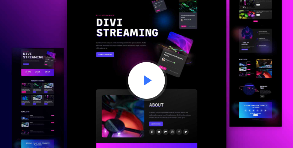 Szerezzen be egy ingyenes Streamer Layout Pack csomagot a Divi számára